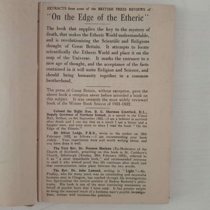 On The Edge Of The Etheric or Survival After Death Scientifically Explained (Arthur Findlay)