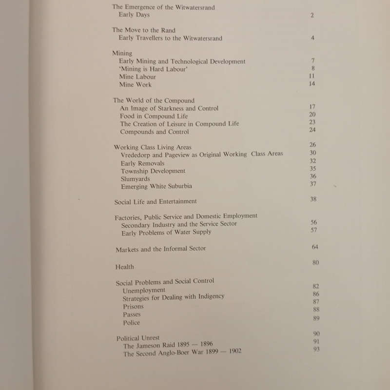 Johannesburg: Images and Continuities : A History of Working Class Life Through Pictures, 1885-1935