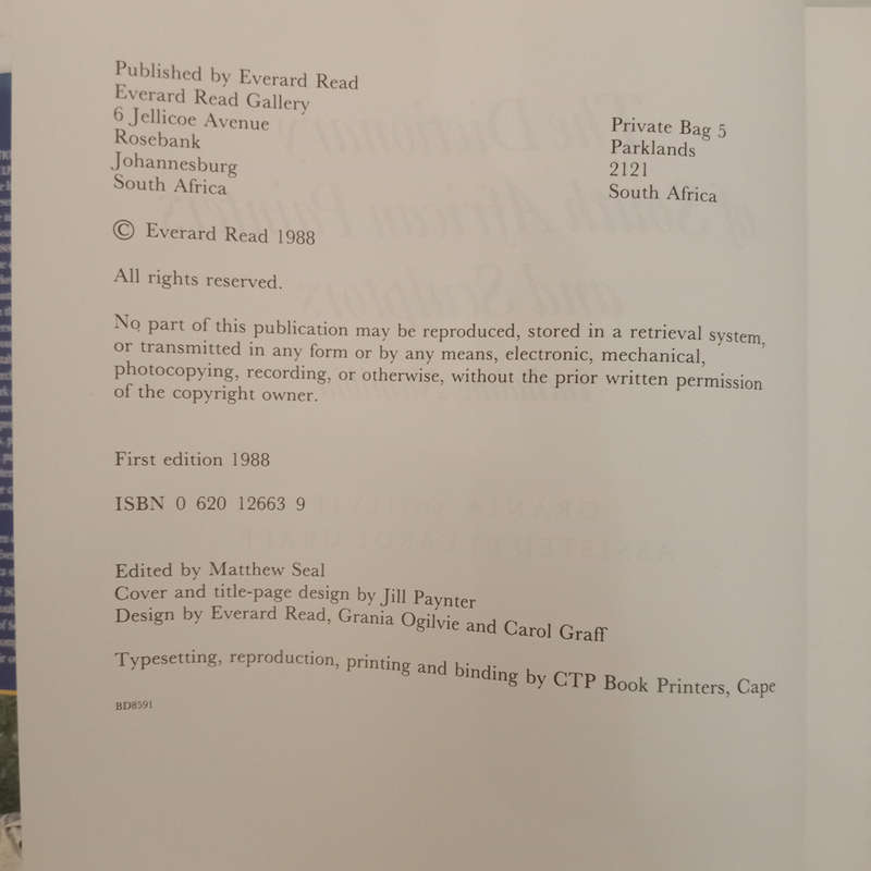 The Dictionary of South African Painters and Sculptors (Grania Ogilvie assisted by Carol Graff)