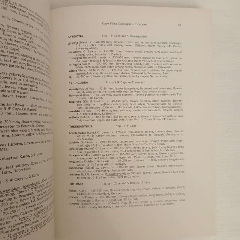 Plants of the Cape flora: A descriptive catalogue (Journal of South African botany. supplementary vo