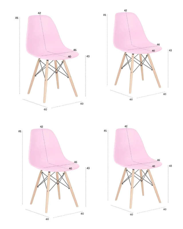 Luna chair 4 pack-Pink
