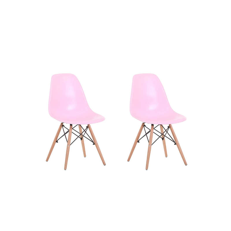 Luna wooden leg chair pink 2 pack
