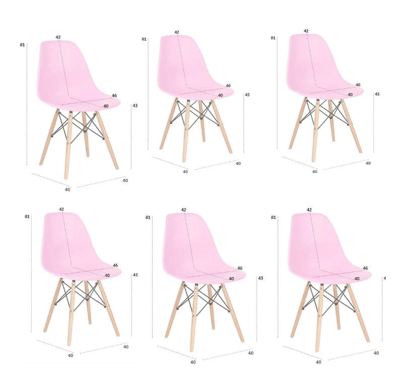 Luna chair 6 pack-pink