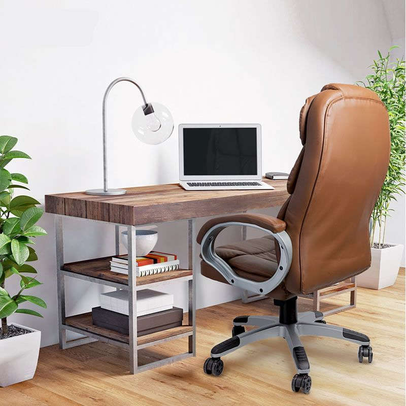 Office Chairs - Mid Back Executive PU Leather - Brown
