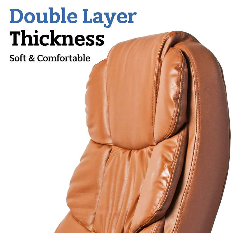 Office Chairs - Mid Back Executive PU Leather - Brown