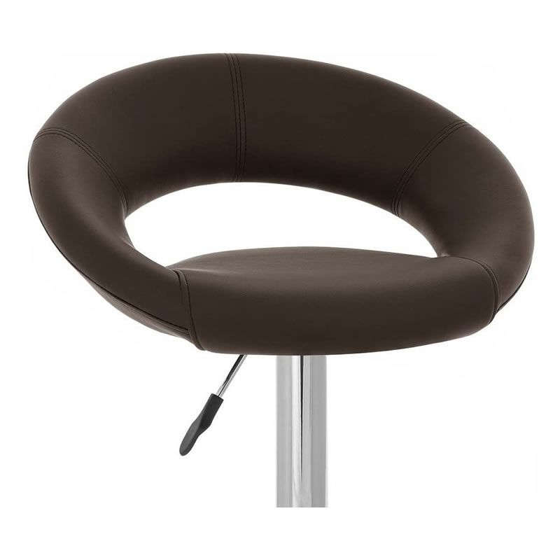 Set of 2 Faux Leather Adjustable Bar Stools