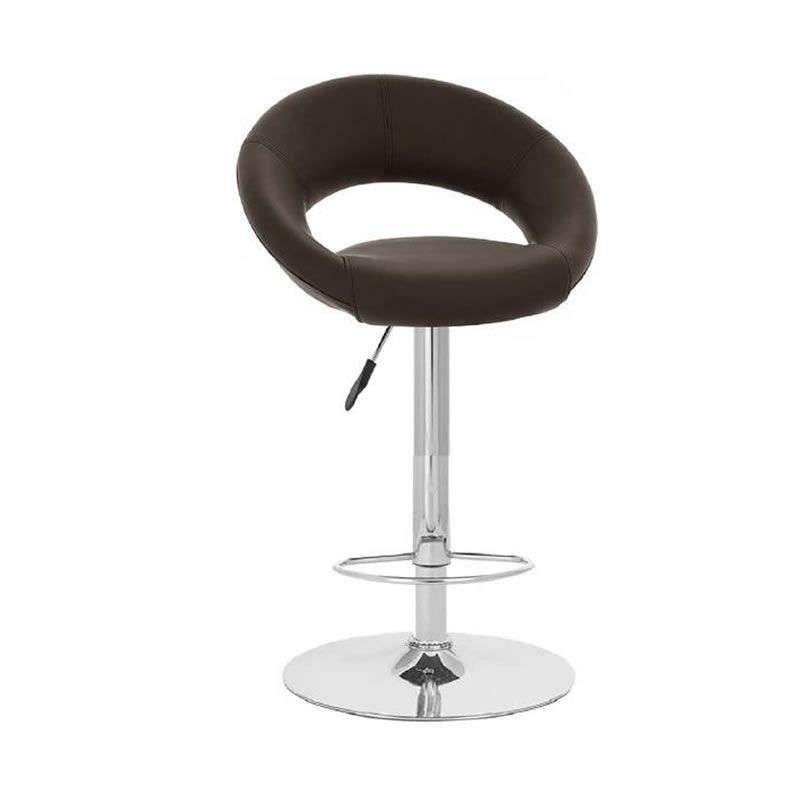 Set of 2 Faux Leather Adjustable Bar Stools