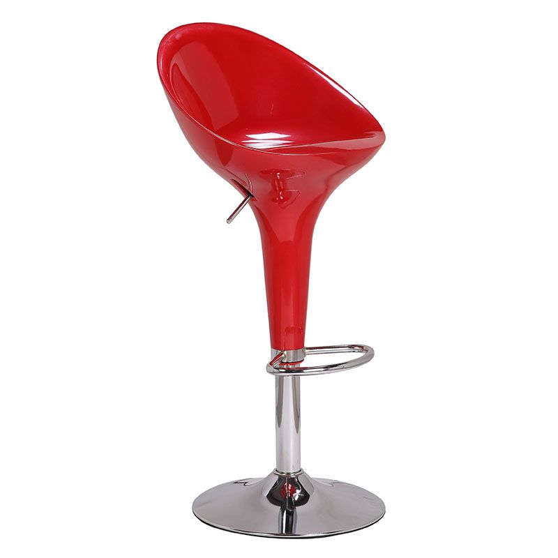 High Back Bar Stools Kitchen Bar Chair Set Swivel Adjustable Counter Chair - Red
