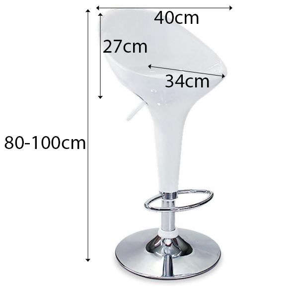 High Back Bar Stools Kitchen Bar Chair Set Swivel Adjustable Counter Chair - White