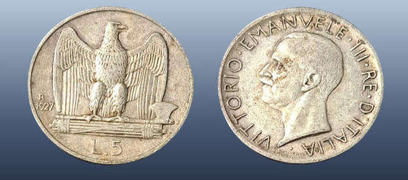 ITALY - 1927 5 LIRE