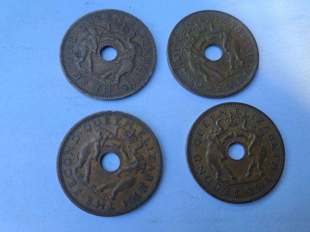 4 x  COINS SOUTHERN RHODESIA 1 PENNY