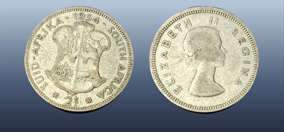 SOUTH AFRICA 2 SHILLINGS - 1954