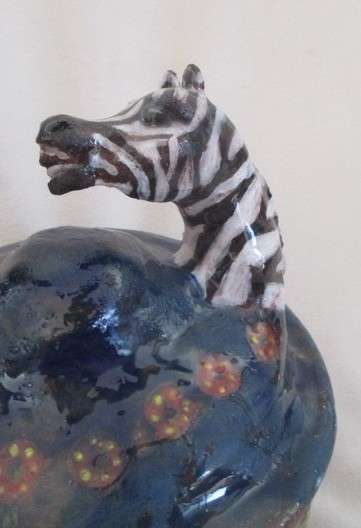 Awesome rustic African hand made glazed art pottery lidded dish - a budding Ardmore artist?