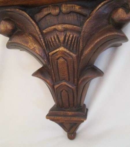 Two vintage/antique carved solid wood wall sconce shelves - very decorative