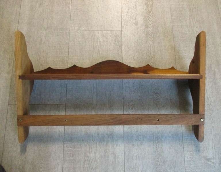 Large, solid quality wood wall mounted shelf - Imbuia?