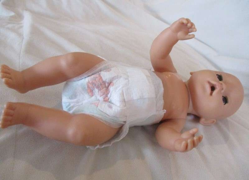 A vintage Zapf Creation, Germany anatomically correct Baby Born boy doll