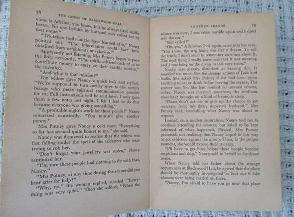 1972 hard cover - one in the Nancy Drew series - The Ghost of Blackwood Hall by Carolyn Keene