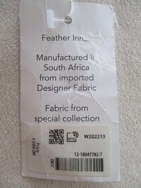 Elegant large Designers Guild textured velvet cushion with duck feather inner (original price R1599)