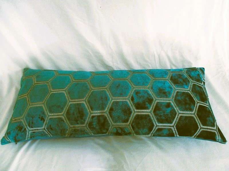 Elegant large Designers Guild textured velvet cushion with duck feather inner (original price R1599)