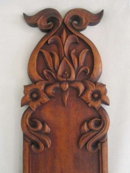 Stunning vintage/antique tall, beautifully carved solid wood wall sconce shelf