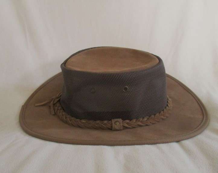 Aussie Bush gear - Quality Barmah foldaway cooler suede leather hat no 1064 - large