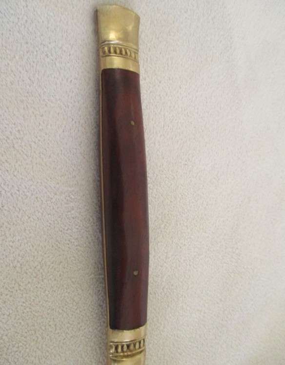 Two large vintage Siam Thailand rosewood and brass ladles