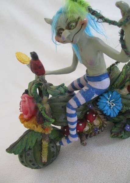 Trio of whacky Pixies with Hippy Gran on her "wheels"