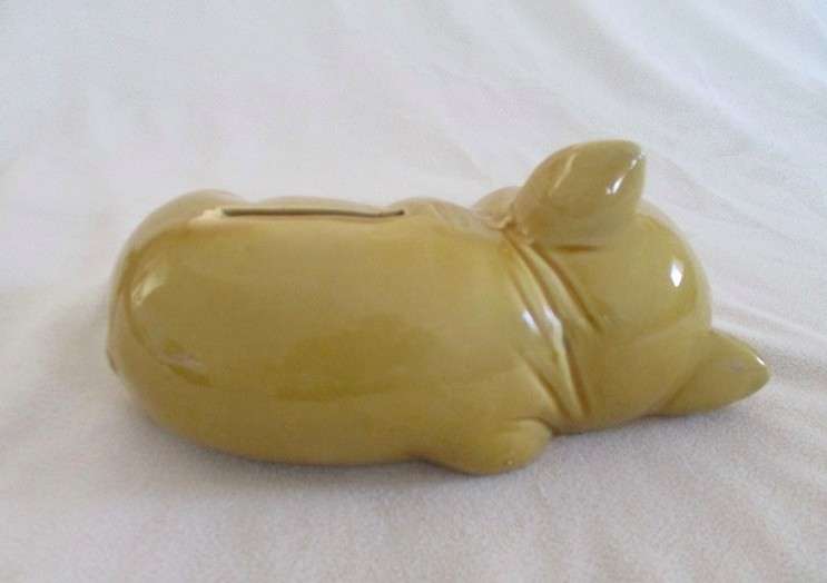 Cute laid back porcelain Piggy bank/savings bank