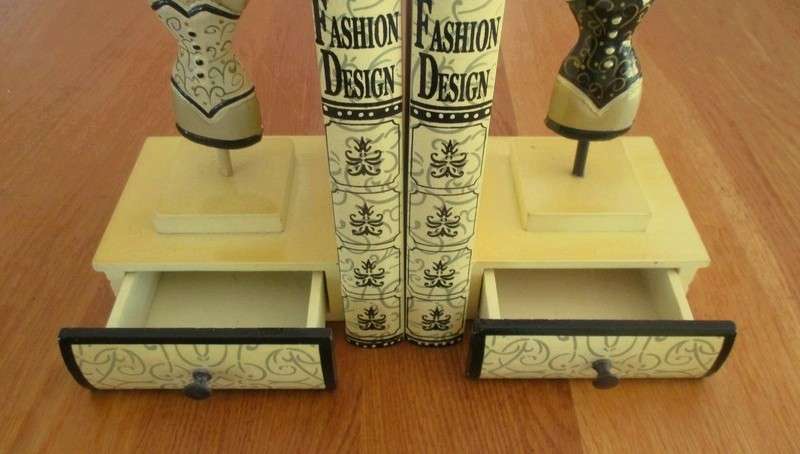 Rather unique pair of jewellery stands cum bookends