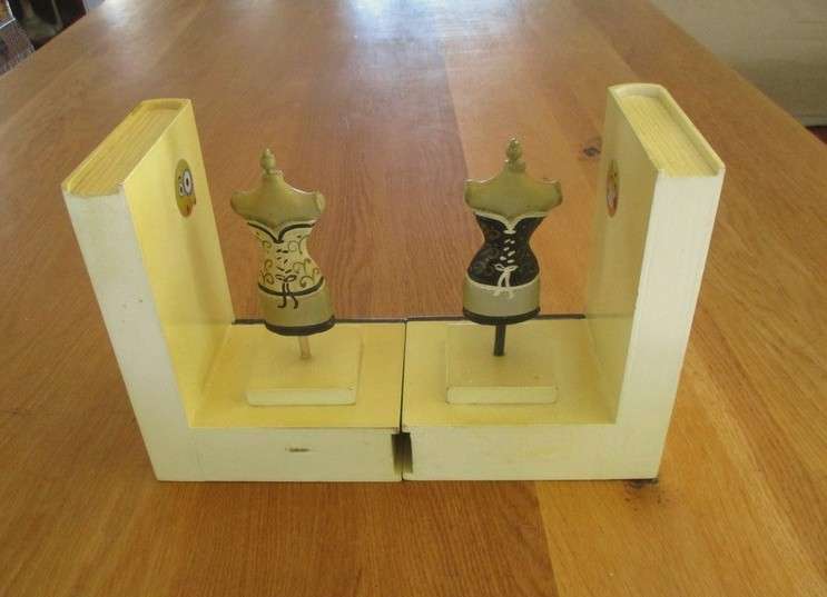 Rather unique pair of jewellery stands cum bookends