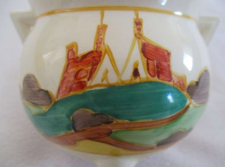 Bargain!! Circa 1930's - small Clarice Cliff Fantasque Bizarre cauldron (market value R2500-R3000)