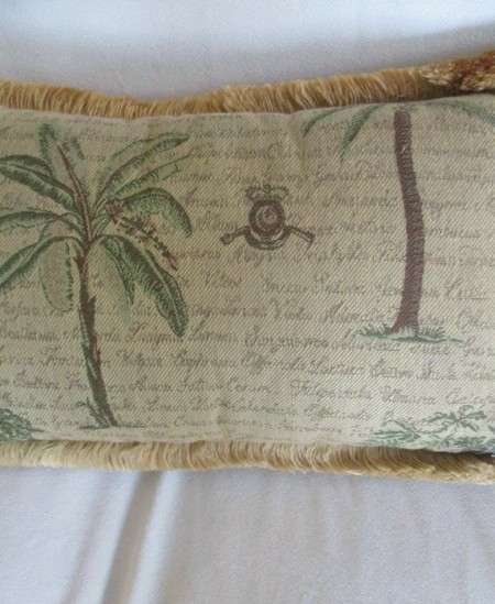 A lovely cushion made from quality woven material with fluffy border