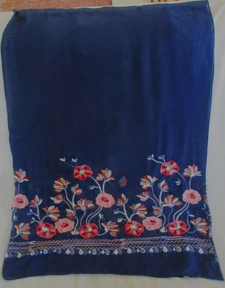 A beautiful embroidered shawl/throw with lovely floral design