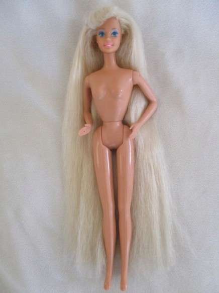 Vintage 1991/92 Totally Hair Barbie with very long hair and in lovely dress - knees bend