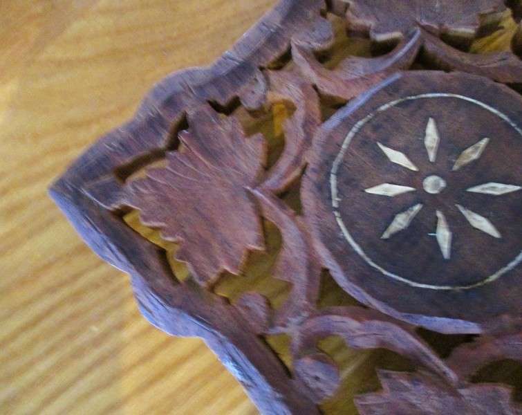 Hand carved from a solid piece of Himalayan jungle Sheesham wood - beautiful vintage Indian trivet