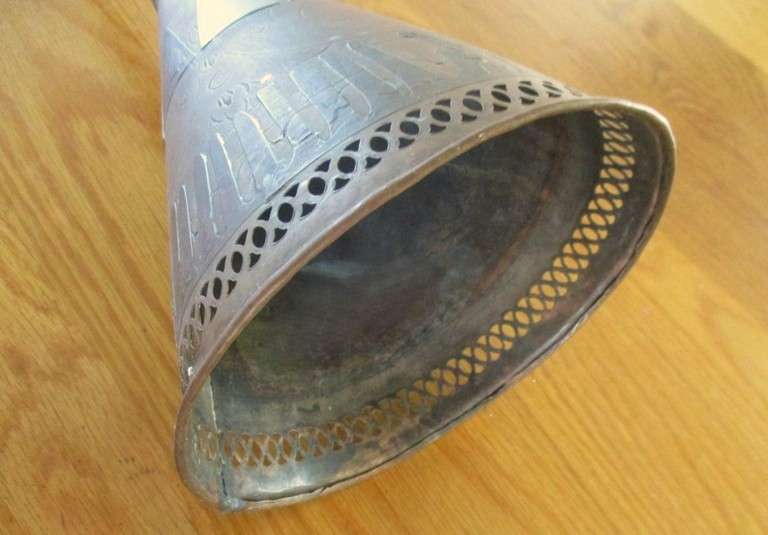 Rare! Antique copper and brass Moroccan Nafir/Ramadan trumpet (would make unique pendant light)