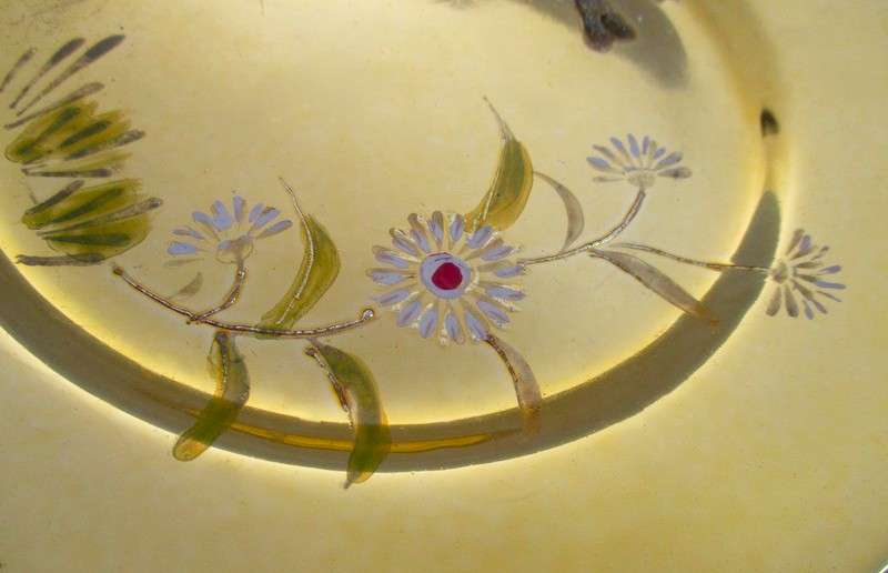 Four beautiful hand painted porcelain gold cake/side plates (disregard reflections)