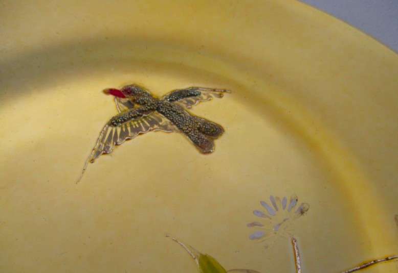Four beautiful hand painted porcelain gold cake/side plates (disregard reflections)