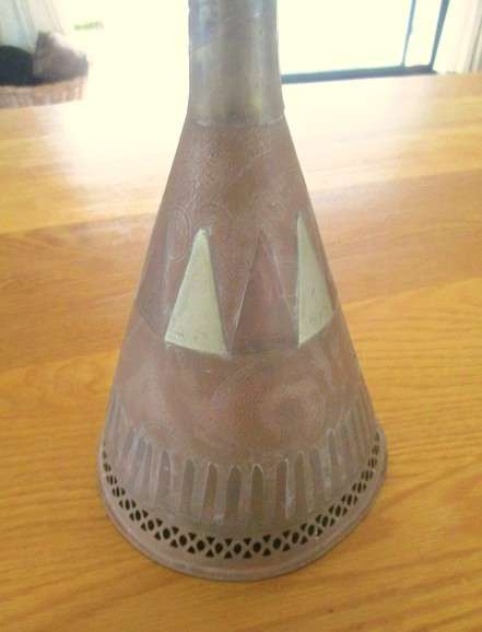 Rare! Antique copper and brass Moroccan Nafir/Ramadan trumpet (would make unique pendant light)
