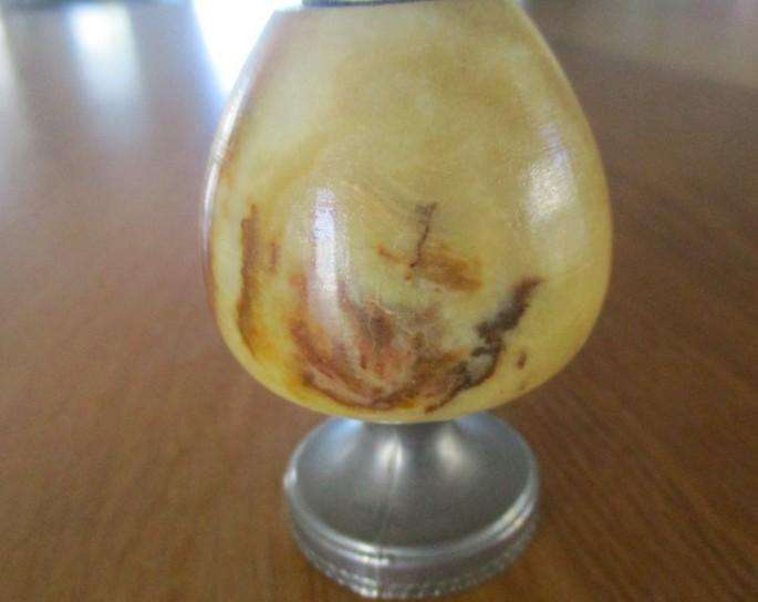 Ornate small vintage onyx/alabaster amphora