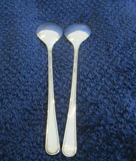 Two sets of Mayell, England silver tone salad servers for one bid