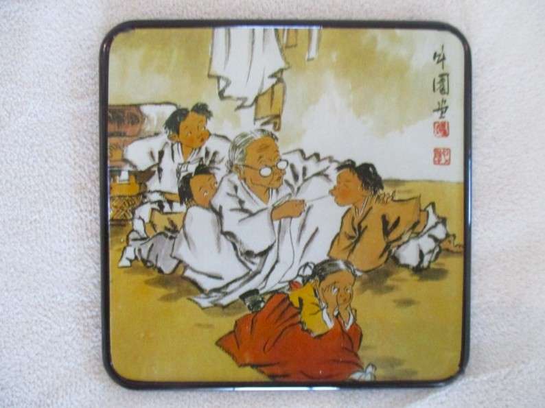Boxed set of six Korean Genre Picture coasters after Korean artist Yeon See Hee
