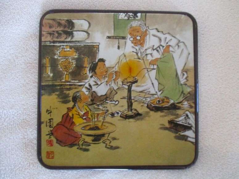 Boxed set of six Korean Genre Picture coasters after Korean artist Yeon See Hee
