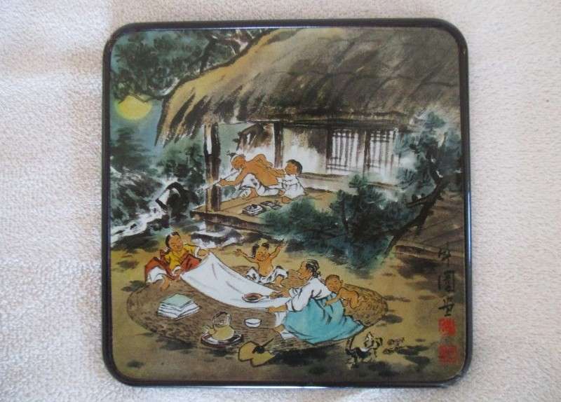 Boxed set of six Korean Genre Picture coasters after Korean artist Yeon See Hee