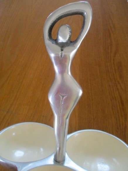 Striking Carrol Boyes style pewter dip/snack dish
