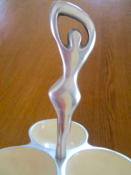 Striking Carrol Boyes style pewter dip/snack dish