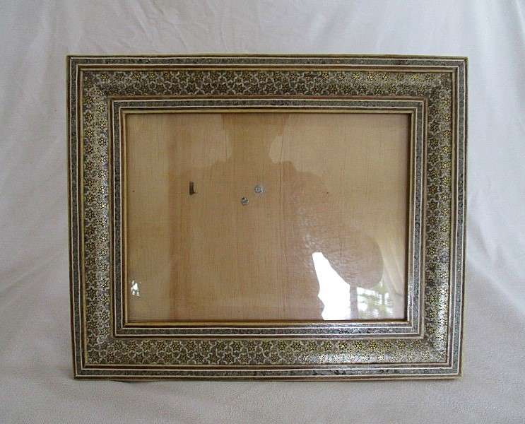 Awesome!! Vintage/antique Khatam picture frame (Indo-Persian micro mosaic marquetry)