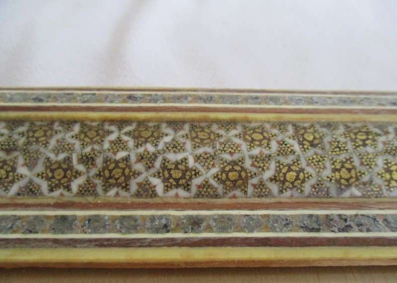 Awesome!! Vintage/antique Khatam picture frame (Indo-Persian micro mosaic marquetry)