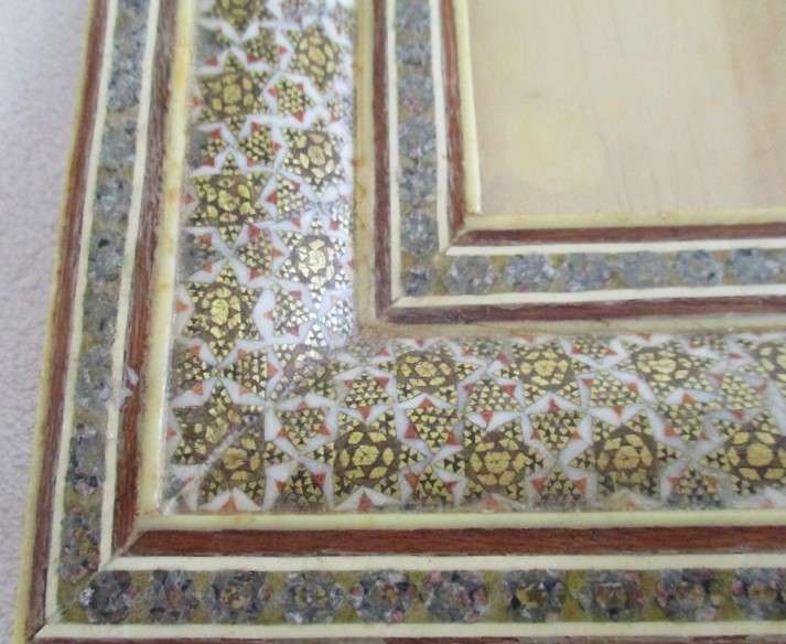 Awesome!! Vintage/antique Khatam picture frame (Indo-Persian micro mosaic marquetry)