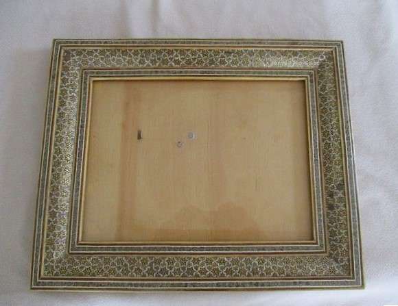 Awesome!! Vintage/antique Khatam picture frame (Indo-Persian micro mosaic marquetry)